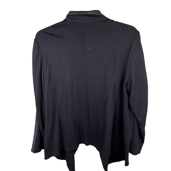 Chico's Faux Suede Leather Open Jacket Blazer Women's Size 1 Medium Black - Picture 2 of 4